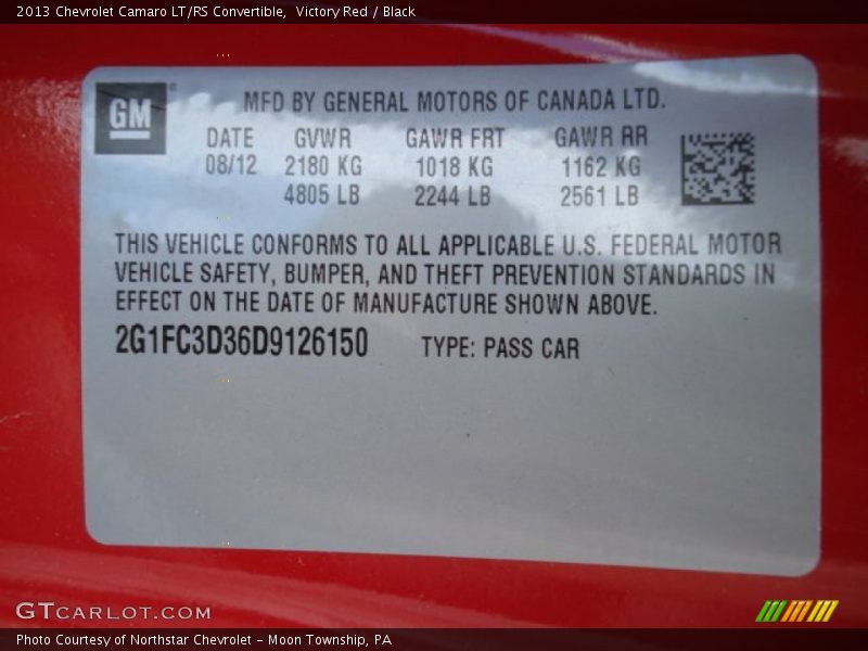 Victory Red / Black 2013 Chevrolet Camaro LT/RS Convertible