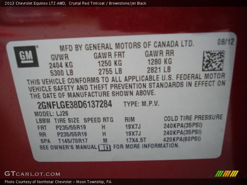Crystal Red Tintcoat / Brownstone/Jet Black 2013 Chevrolet Equinox LTZ AWD