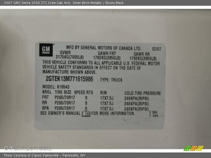 Silver Birch Metallic / Ebony Black 2007 GMC Sierra 1500 Z71 Crew Cab 4x4