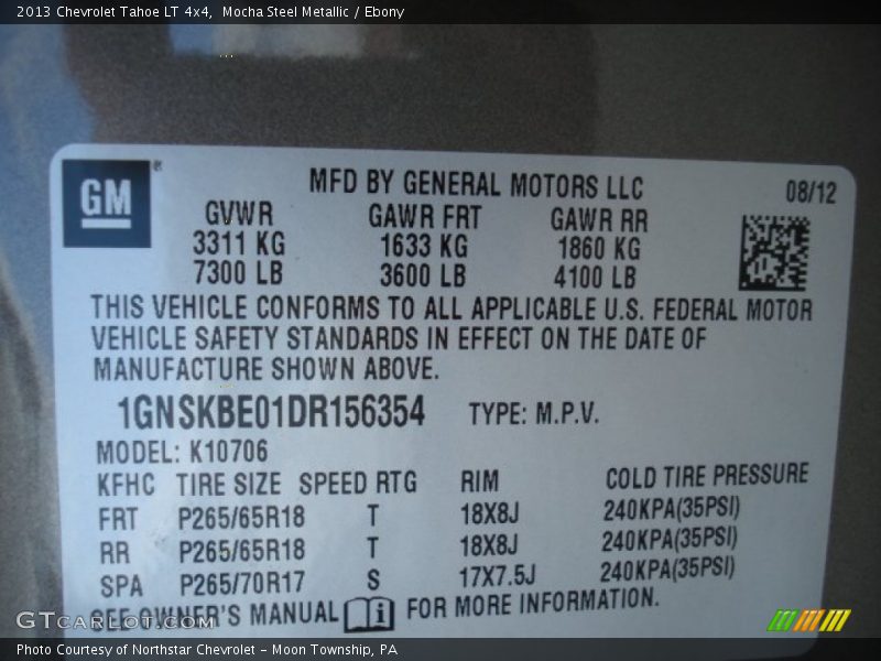Mocha Steel Metallic / Ebony 2013 Chevrolet Tahoe LT 4x4