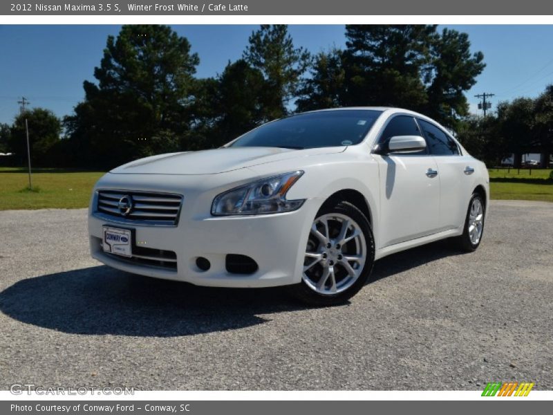 Winter Frost White / Cafe Latte 2012 Nissan Maxima 3.5 S