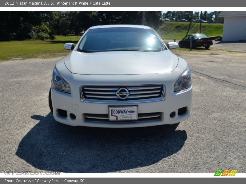 Winter Frost White / Cafe Latte 2012 Nissan Maxima 3.5 S