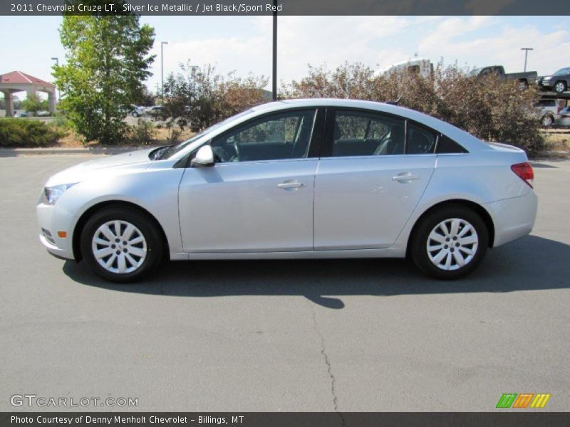 Silver Ice Metallic / Jet Black/Sport Red 2011 Chevrolet Cruze LT