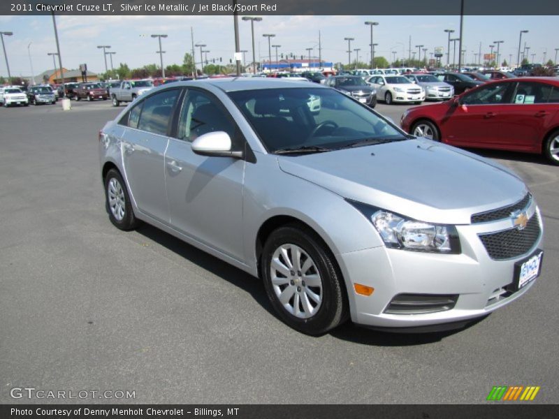 Silver Ice Metallic / Jet Black/Sport Red 2011 Chevrolet Cruze LT