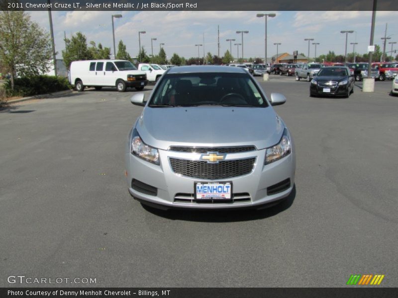 Silver Ice Metallic / Jet Black/Sport Red 2011 Chevrolet Cruze LT