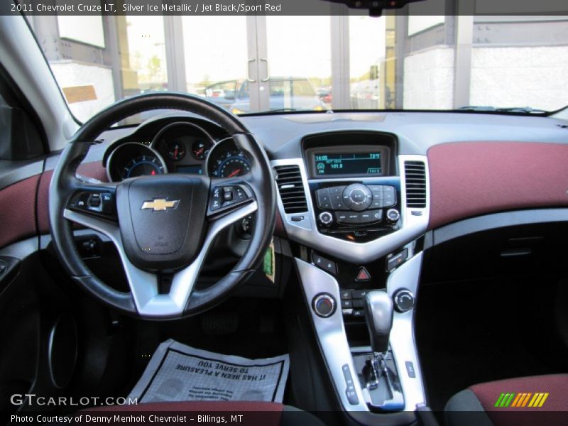 Silver Ice Metallic / Jet Black/Sport Red 2011 Chevrolet Cruze LT