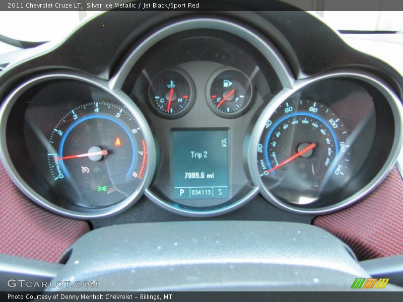 Silver Ice Metallic / Jet Black/Sport Red 2011 Chevrolet Cruze LT