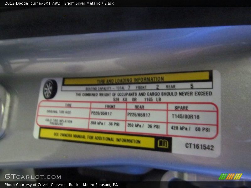 Bright Silver Metallic / Black 2012 Dodge Journey SXT AWD