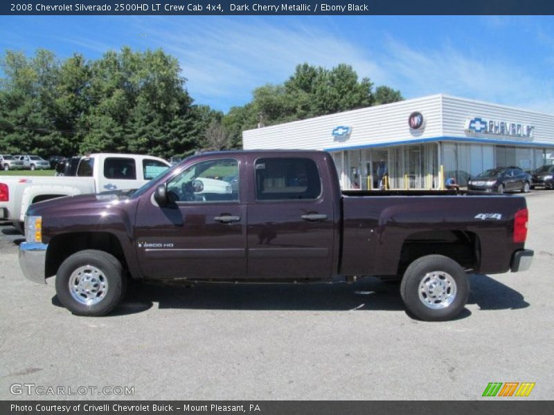 Dark Cherry Metallic / Ebony Black 2008 Chevrolet Silverado 2500HD LT Crew Cab 4x4