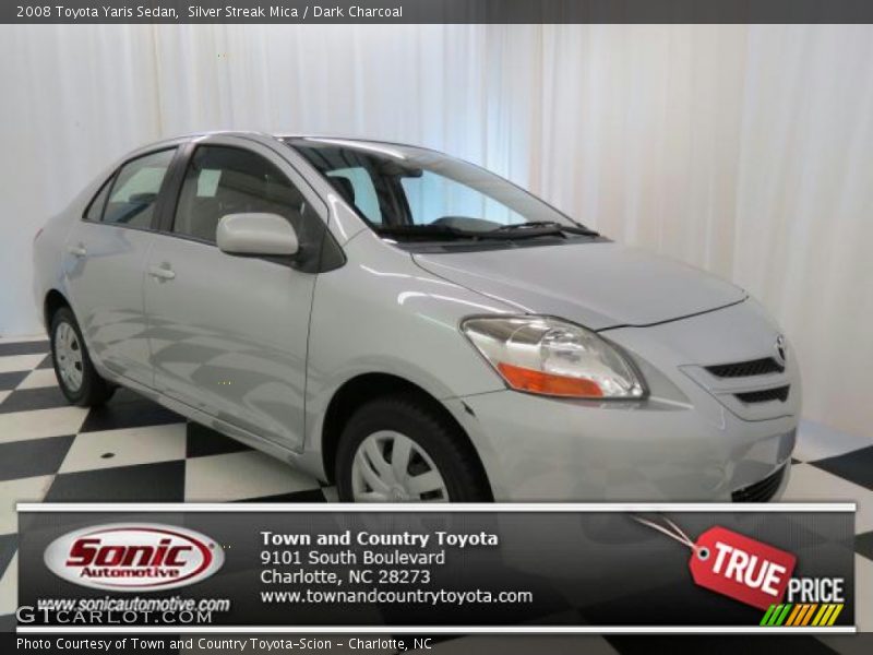Silver Streak Mica / Dark Charcoal 2008 Toyota Yaris Sedan