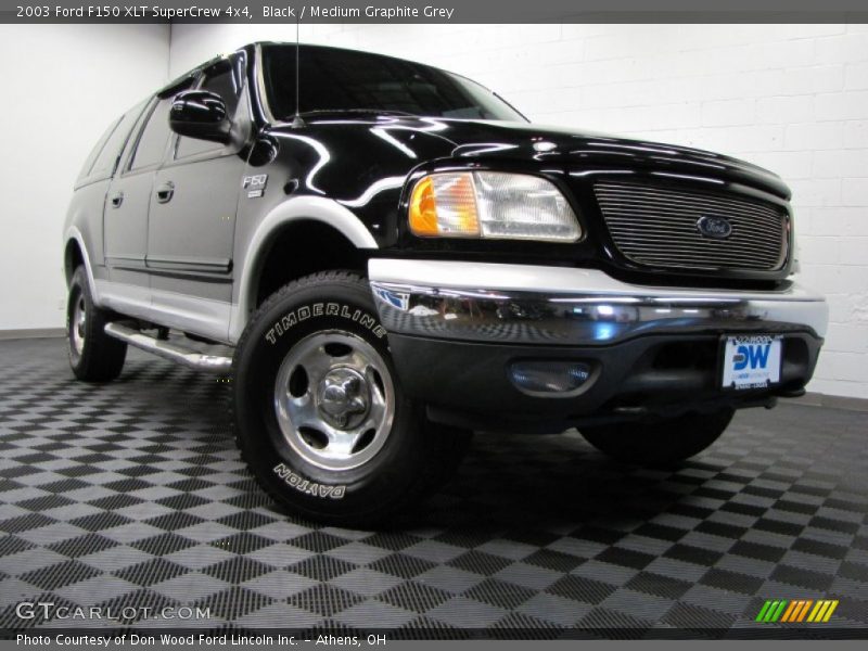 Black / Medium Graphite Grey 2003 Ford F150 XLT SuperCrew 4x4