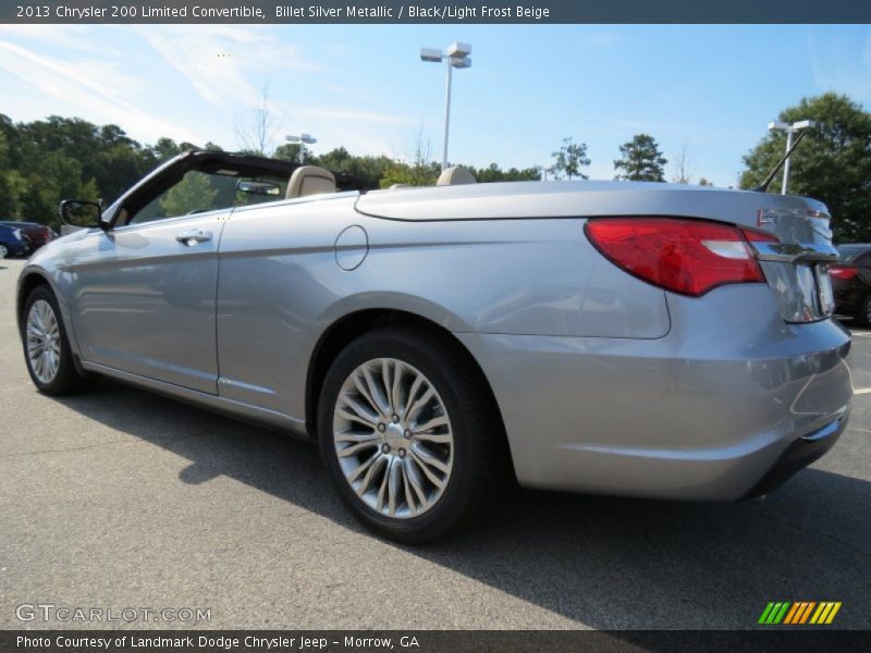 Billet Silver Metallic / Black/Light Frost Beige 2013 Chrysler 200 Limited Convertible