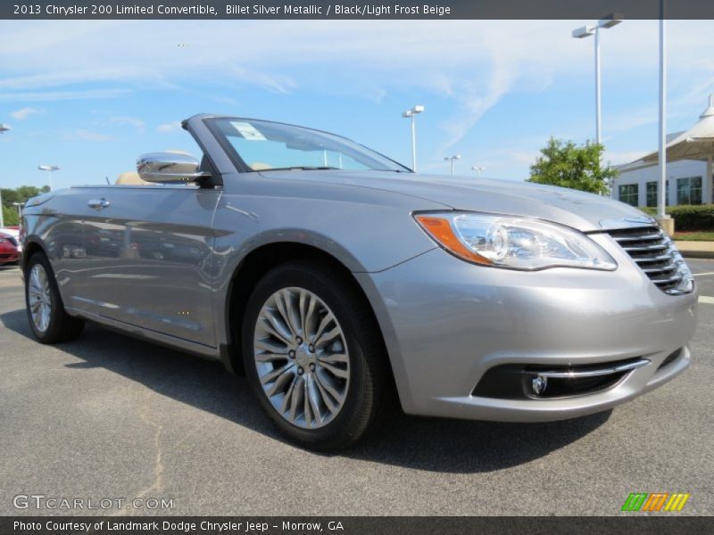 Billet Silver Metallic / Black/Light Frost Beige 2013 Chrysler 200 Limited Convertible