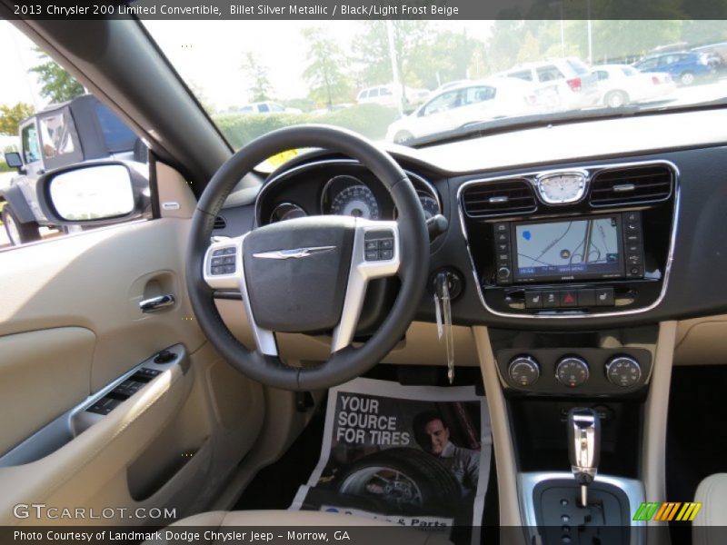 Billet Silver Metallic / Black/Light Frost Beige 2013 Chrysler 200 Limited Convertible