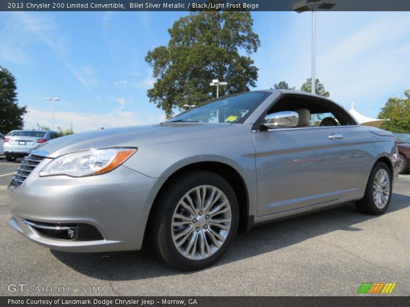 Billet Silver Metallic / Black/Light Frost Beige 2013 Chrysler 200 Limited Convertible