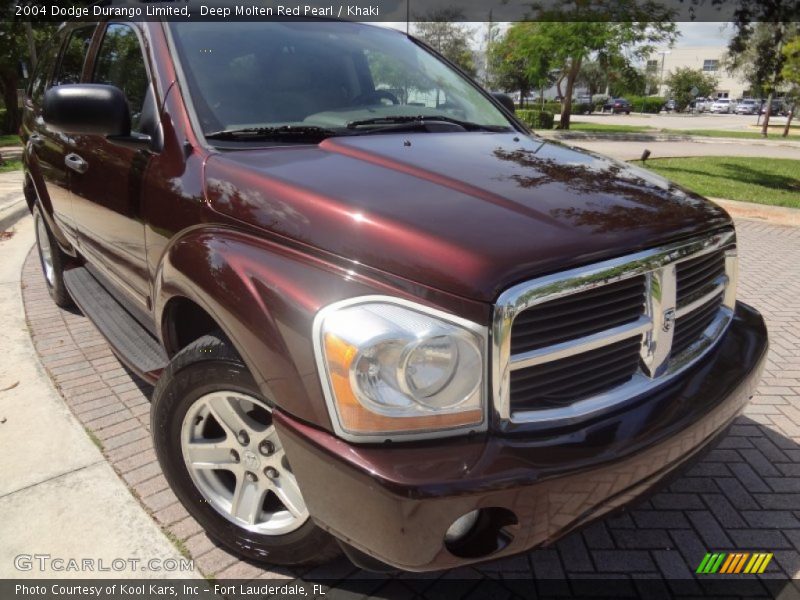Deep Molten Red Pearl / Khaki 2004 Dodge Durango Limited