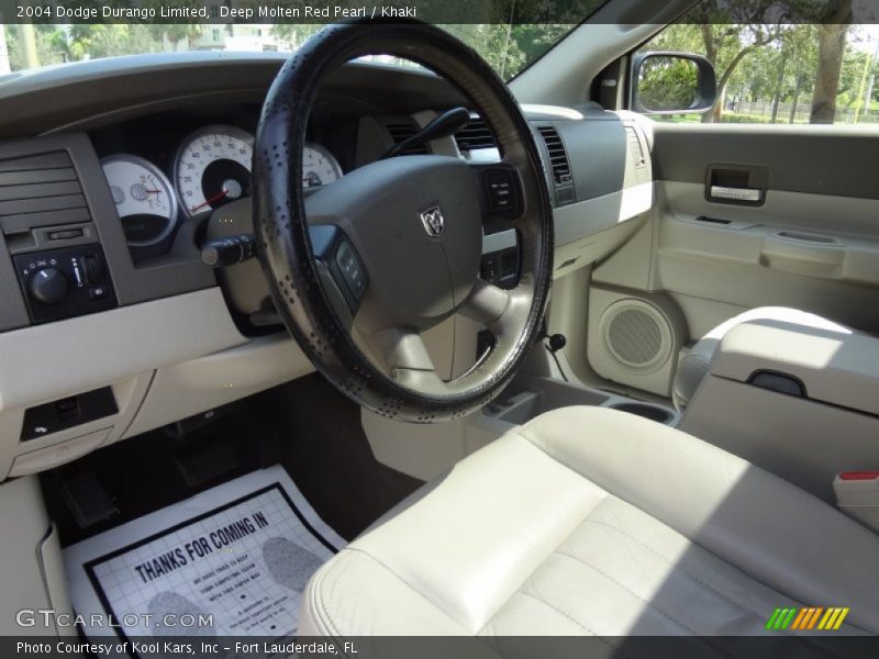 Deep Molten Red Pearl / Khaki 2004 Dodge Durango Limited