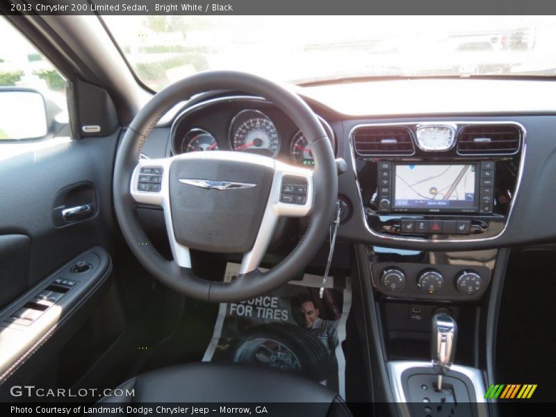 Bright White / Black 2013 Chrysler 200 Limited Sedan