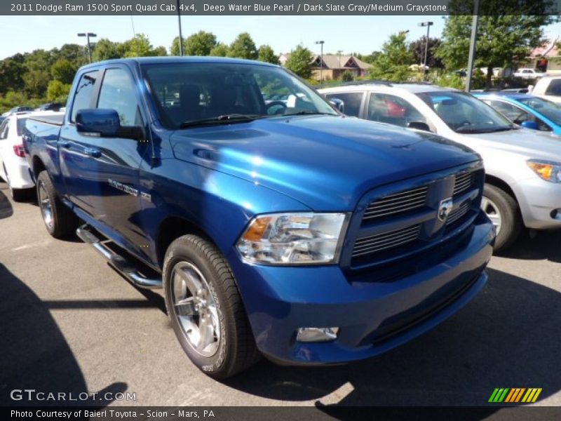 Deep Water Blue Pearl / Dark Slate Gray/Medium Graystone 2011 Dodge Ram 1500 Sport Quad Cab 4x4