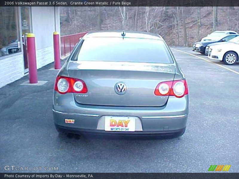 Granite Green Metallic / Pure Beige 2006 Volkswagen Passat 3.6 Sedan