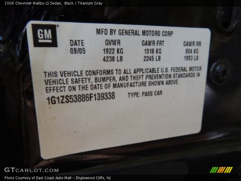 Black / Titanium Gray 2006 Chevrolet Malibu LS Sedan