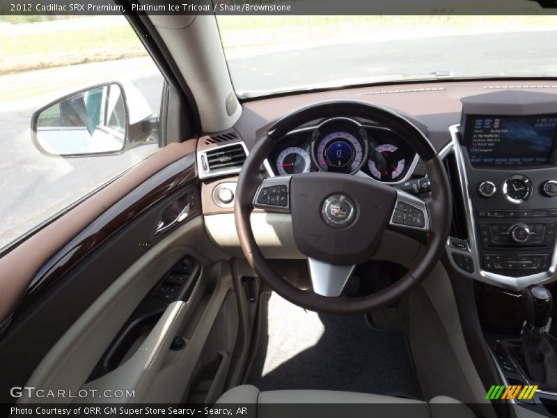 Platinum Ice Tricoat / Shale/Brownstone 2012 Cadillac SRX Premium