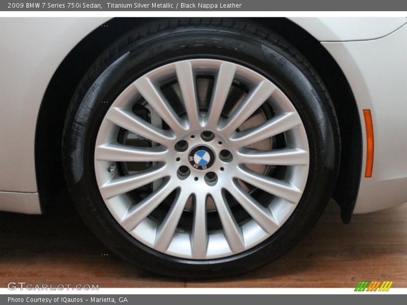 Titanium Silver Metallic / Black Nappa Leather 2009 BMW 7 Series 750i Sedan