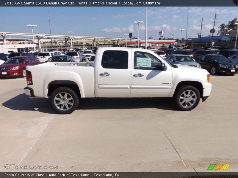 White Diamond Tricoat / Cocoa/Light Cashmere 2013 GMC Sierra 1500 Denali Crew Cab