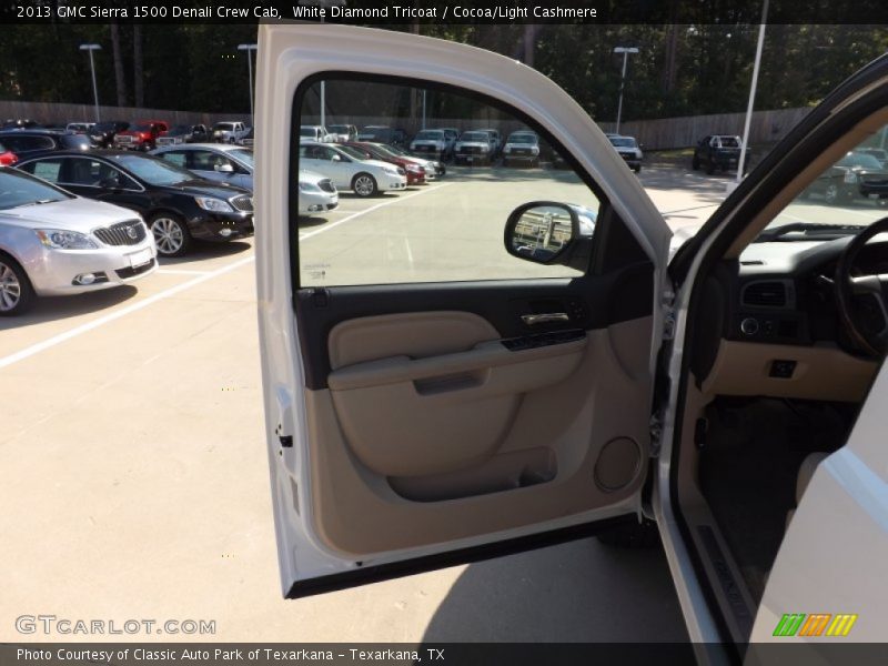 White Diamond Tricoat / Cocoa/Light Cashmere 2013 GMC Sierra 1500 Denali Crew Cab