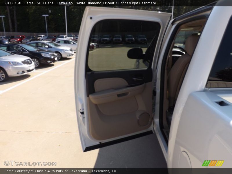 White Diamond Tricoat / Cocoa/Light Cashmere 2013 GMC Sierra 1500 Denali Crew Cab