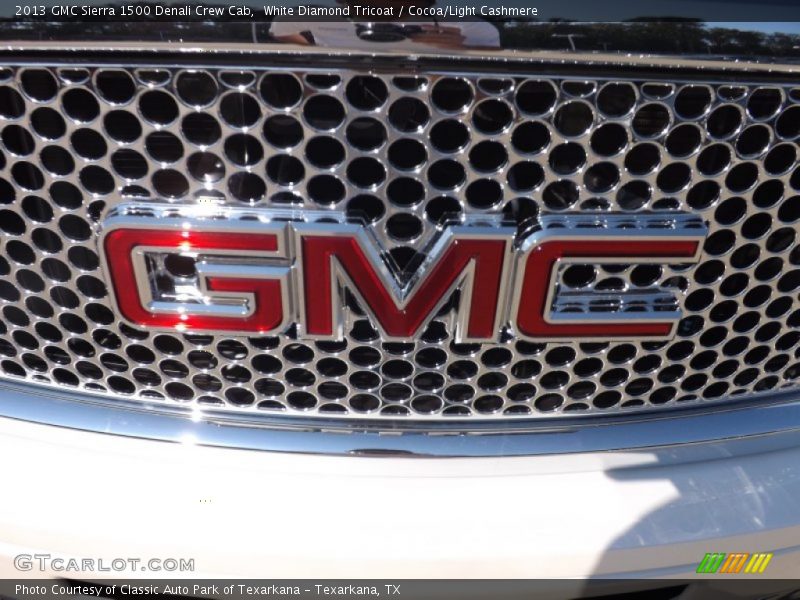 White Diamond Tricoat / Cocoa/Light Cashmere 2013 GMC Sierra 1500 Denali Crew Cab