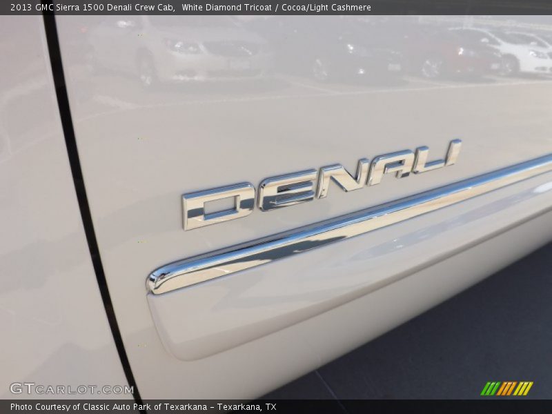 White Diamond Tricoat / Cocoa/Light Cashmere 2013 GMC Sierra 1500 Denali Crew Cab
