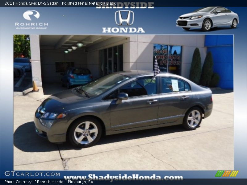 Polished Metal Metallic / Black 2011 Honda Civic LX-S Sedan