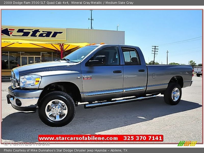 Mineral Gray Metallic / Medium Slate Gray 2009 Dodge Ram 3500 SLT Quad Cab 4x4