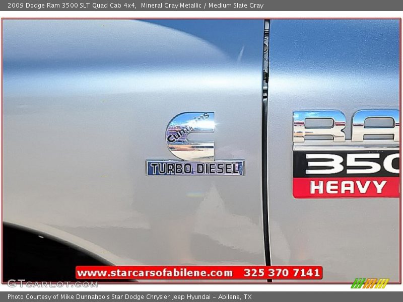 Mineral Gray Metallic / Medium Slate Gray 2009 Dodge Ram 3500 SLT Quad Cab 4x4