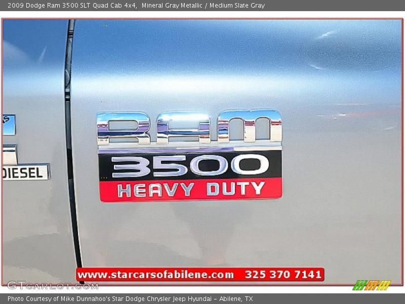Mineral Gray Metallic / Medium Slate Gray 2009 Dodge Ram 3500 SLT Quad Cab 4x4