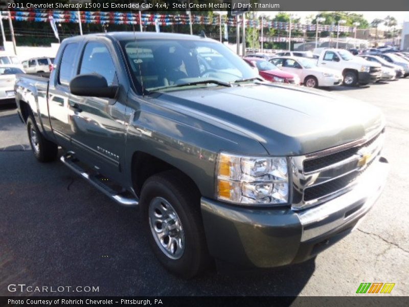 Steel Green Metallic / Dark Titanium 2011 Chevrolet Silverado 1500 LS Extended Cab 4x4