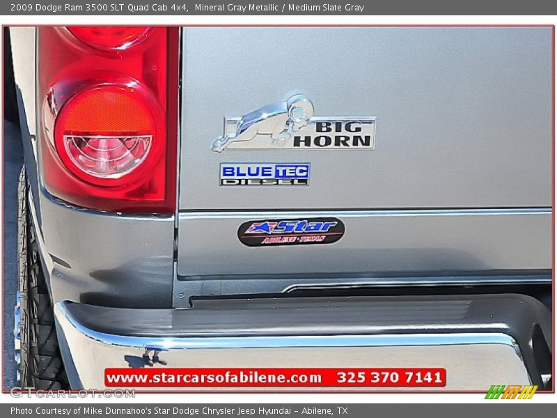 Mineral Gray Metallic / Medium Slate Gray 2009 Dodge Ram 3500 SLT Quad Cab 4x4