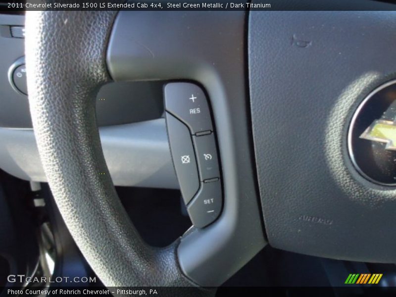 Steel Green Metallic / Dark Titanium 2011 Chevrolet Silverado 1500 LS Extended Cab 4x4