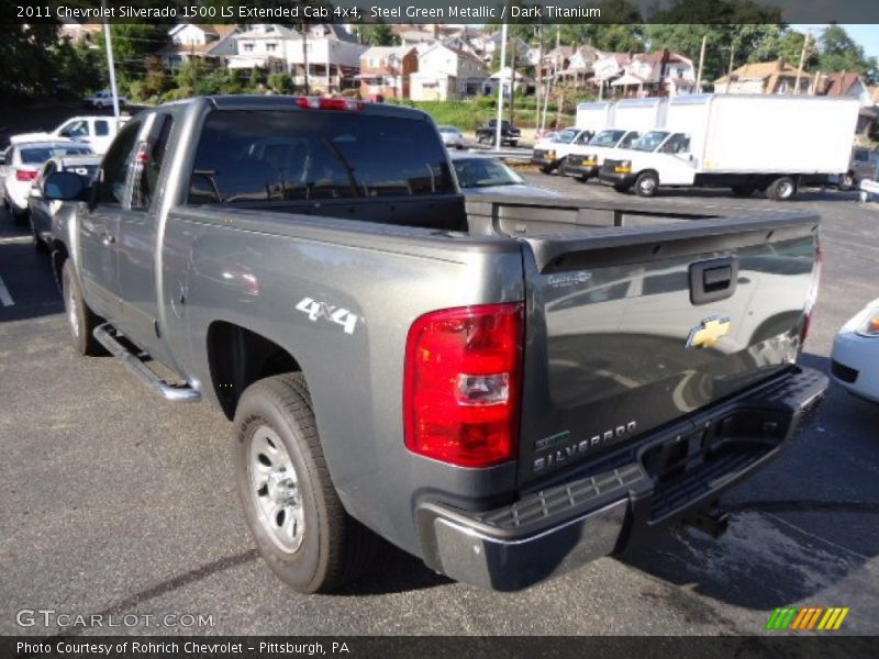 Steel Green Metallic / Dark Titanium 2011 Chevrolet Silverado 1500 LS Extended Cab 4x4
