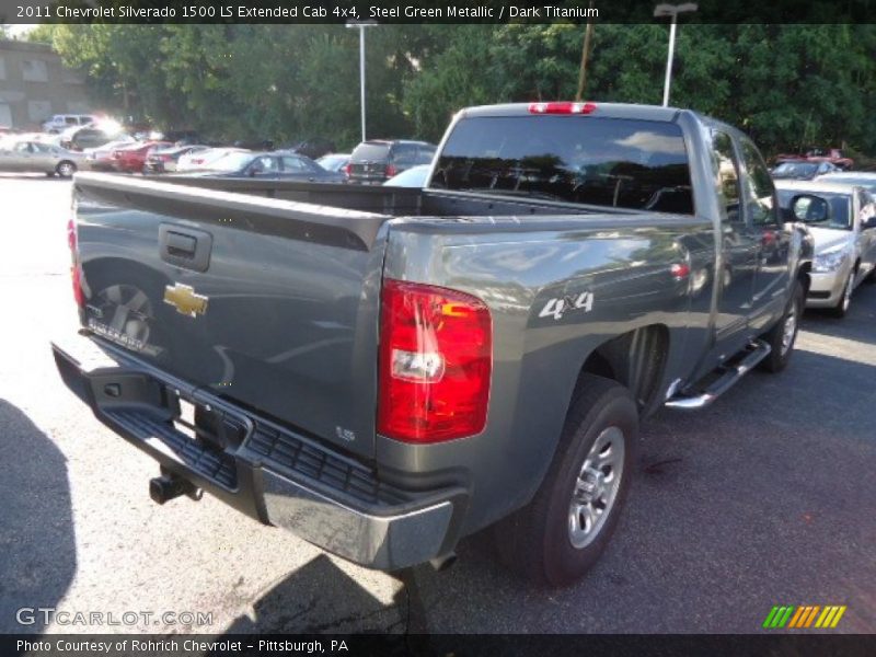 Steel Green Metallic / Dark Titanium 2011 Chevrolet Silverado 1500 LS Extended Cab 4x4