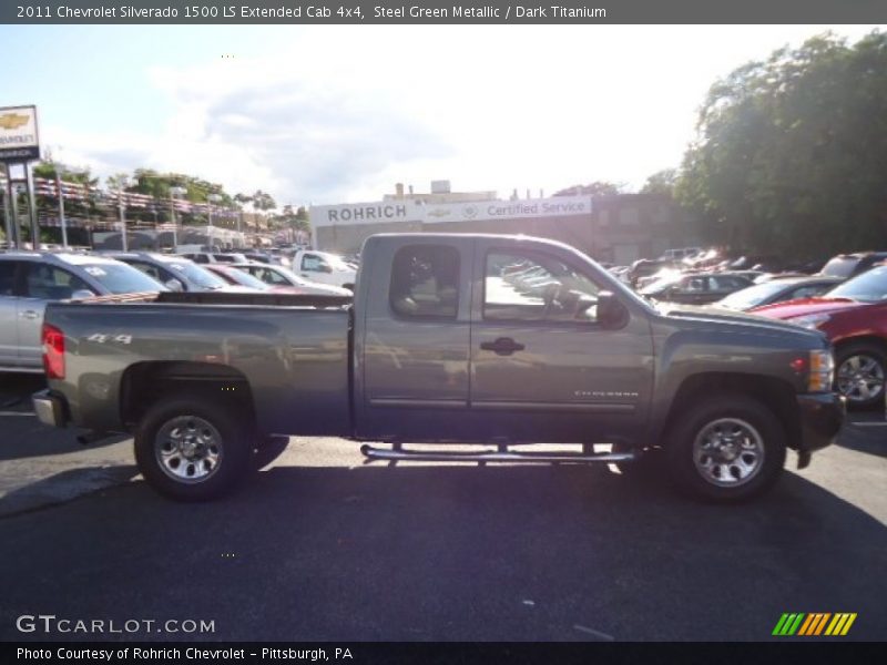 Steel Green Metallic / Dark Titanium 2011 Chevrolet Silverado 1500 LS Extended Cab 4x4