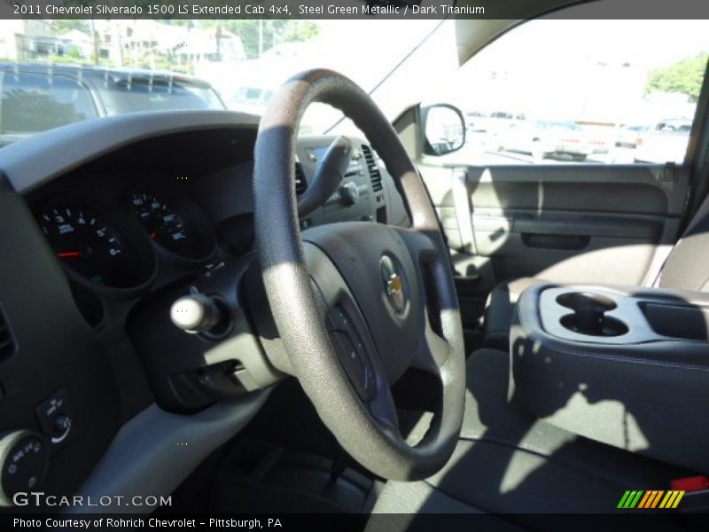 Steel Green Metallic / Dark Titanium 2011 Chevrolet Silverado 1500 LS Extended Cab 4x4