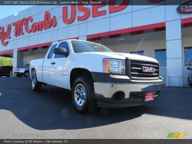 Summit White / Dark Titanium 2007 GMC Sierra 1500 Extended Cab