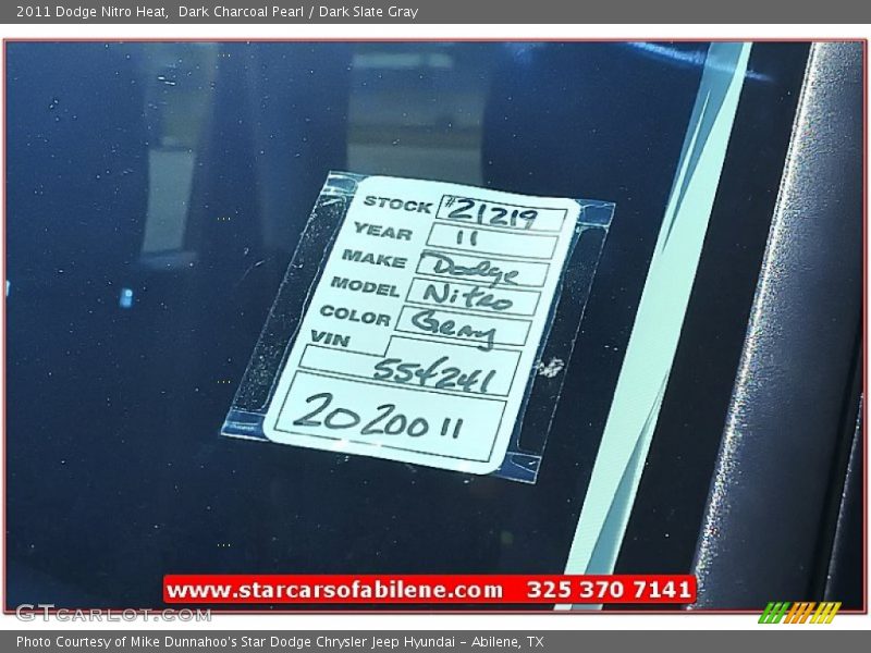 Dark Charcoal Pearl / Dark Slate Gray 2011 Dodge Nitro Heat