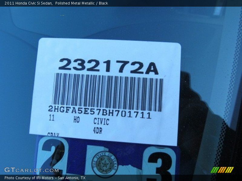 Polished Metal Metallic / Black 2011 Honda Civic Si Sedan