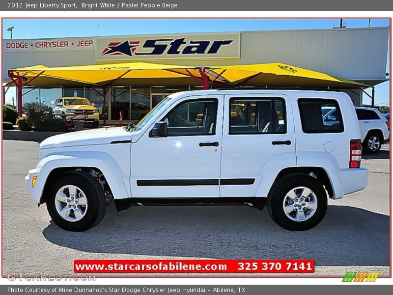 Bright White / Pastel Pebble Beige 2012 Jeep Liberty Sport