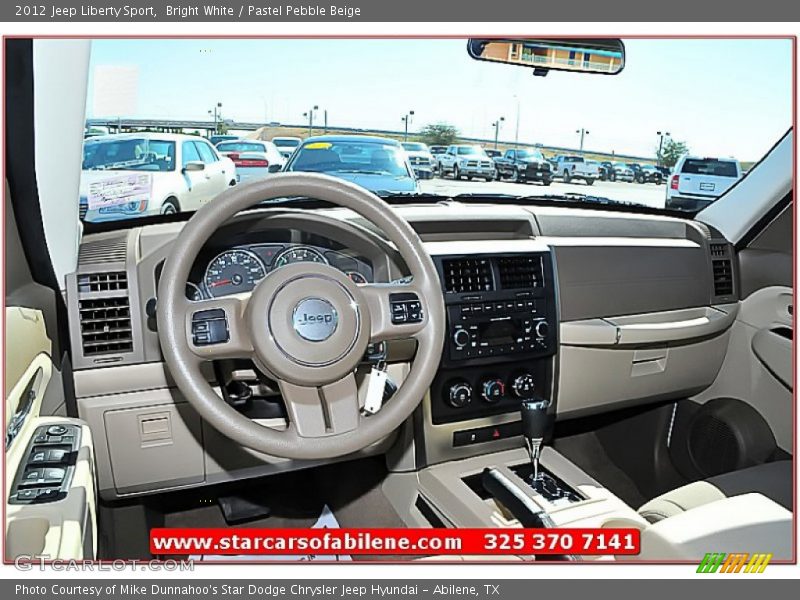 Bright White / Pastel Pebble Beige 2012 Jeep Liberty Sport