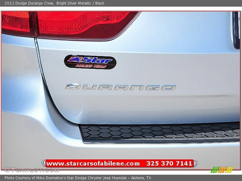 Bright Silver Metallic / Black 2011 Dodge Durango Crew