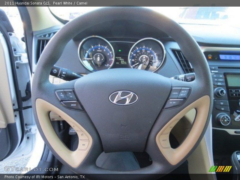Pearl White / Camel 2011 Hyundai Sonata GLS